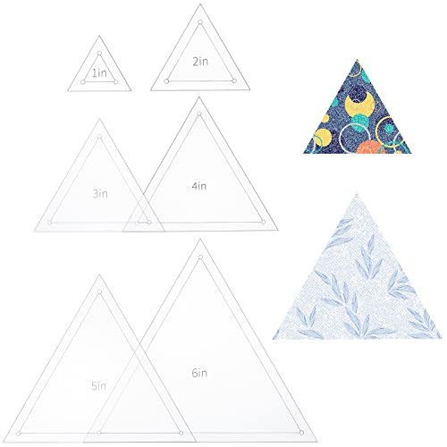 BENECREAT 6-teiliges Set mit dreieckigen Quilt-Vorlagen, Acryl, transparent, Quilt-Lineale für Maschinen, Quilten, DIY-Designs auf Hemden von BENECREAT