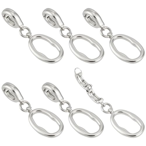 BENECREAT 6-teiliges Set mit platinierten Perlenverschlüssen aus Legierung, 2,8 cm Länge, Zinklegierung, Twister-Verschlüsse für Ohrringe, Armbänder, Halsketten, Schmuckherstellung von BENECREAT