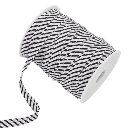 BENECREAT 60 m schwarz-weiß gestreiftes Band, 11 mm breites klassisches Ripsband mit Streifen aus Polyester mit gewebtem Rand für Halloween, Weihnachten, Hochzeiten, Geschenkverpackungen BENECREAT 60 m schwarz-weiß gestreiftes Band, 11 mm breites klassisches Ripsband mit Streifen aus Polyester mit gewebtem Rand für Halloween, Weihnachten, Hochzeiten, Geschenkverpackungen von BENECREAT