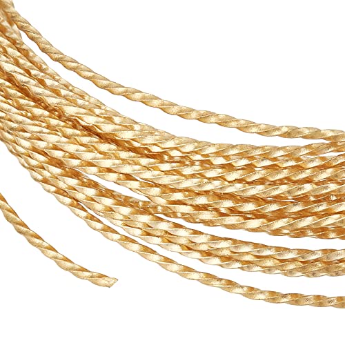 BENECREAT 6m 1mm Dicker Schmuckdraht Aus Goldenem Kupfer, 18 Gauge Round Craft Twist Wire Zum Herstellen von Perlenringen Und Anderen Schmuckhandwerken von BENECREAT