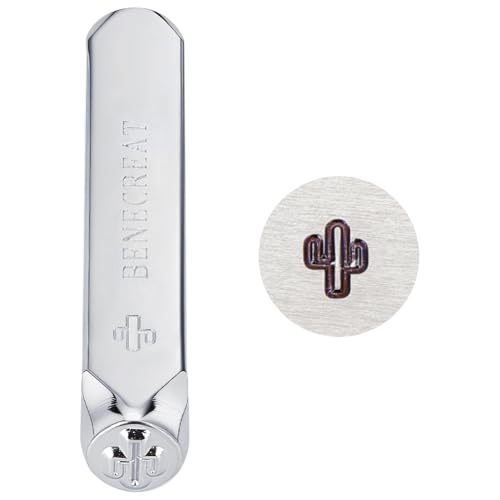 BENECREAT 6mm 1/4 "Cactus Metal Design Stamps Stanzwerkzeug - Galvanisierte Hartstahlwerkzeuge zum Stanzen von Metall, Schmuck, Leder, Holz von BENECREAT