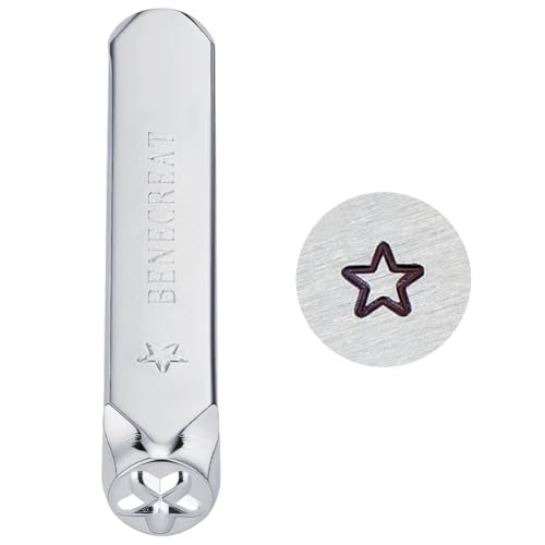 BENECREAT 6mm 1/4 "Sterne Design Briefmarken, Metall Punch Stempel Stanzwerkzeug - Galvani Hartstahl Werkzeuge zum Stanzen/Punsch Metall, Schmuck, Leder, Holz von BENECREAT