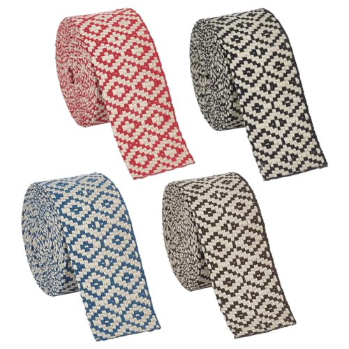 BENECREAT 7.3M 4 Farben Rauten-Jacquardbänder, 38mm Breites Flaches Jacquard-Gurtband Aus Polycotton, Zum Basteln, Nähen, Gewebtes Band Für Kleidung, Taschengriffe BENECREAT 7.3M 4 Farben Rauten-Jacquardbänder, 38mm Breites Flaches Jacquard-Gurtband Aus Polycotton, Zum Basteln, Nähen, Gewebtes Band Für Kleidung, Taschengriffe von BENECREAT