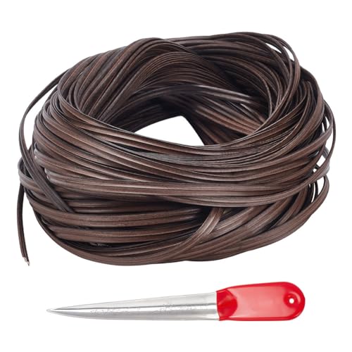 BENECREAT 70 m Flaches Kunststoffgewebe Mit Webwerkzeug Korbreparatur-Set, 7.5mm Schwarzes Reparatur-Rattan Zum Befestigen von Möbeln, Flechtstühlen, Körben, 1.1lb/500g BENECREAT 70 m Flaches Kunststoffgewebe Mit Webwerkzeug Korbreparatur-Set, 7.5mm Schwarzes Reparatur-Rattan Zum Befestigen von Möbeln, Flechtstühlen, Körben, 1.1lb/500g von BENECREAT