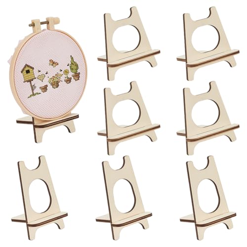 BENECREAT 8 Sets Mini-Staffeleien, 2 Stile, mandelweiß, Holzständer, Tischplatte, Holz-Staffelei für Leinwand, Kunstwerke, Kreuzstich, Stickerei, Heimdekoration von BENECREAT