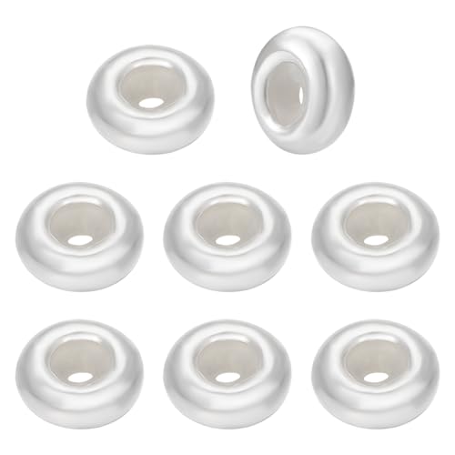 BENECREAT 8 Stück 5 mm 925 Sterling Silber Flachspacer Perle, Glatte Runde Perlen Silber Zwischenperlen Für DIY Armband Halskette Schmuckherstellung Zubehör, Bohrung: 1.2 mm BENECREAT 8 Stück 5 mm 925 Sterling Silber Flachspacer Perle, Glatte Runde Perlen Silber Zwischenperlen Für DIY Armband Halskette Schmuckherstellung Zubehör, Bohrung: 1.2 mm von BENECREAT