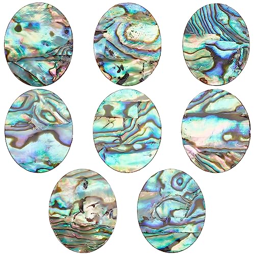 BENECREAT 8 Stück Abalone-Muschel-Cabochon, Natürliche Paua-Muschel-Cabochons Loser Ovale Abalone-Muschel-Charms Einseitige Muschel Für Heimdekoration, DIY Schmuck Machen, 26x21x1mm von BENECREAT