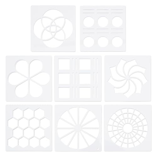 BENECREAT 8 Stück Acryl Zeichen Und Malschablonen 63 × 63 × 2.5mm Gemischte Formen Swatching Template Schablone Für DIY Scrapbooking Stoffwände Kunsthandwerk Papier von BENECREAT