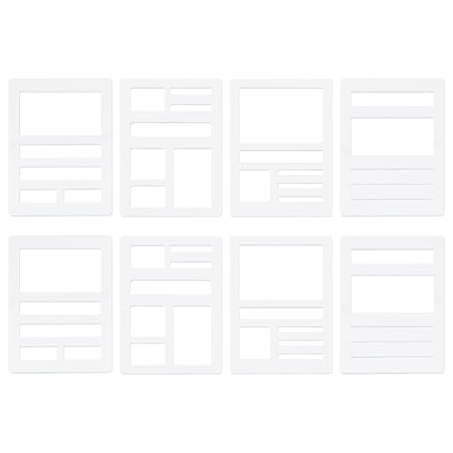 BENECREAT 8 Stück Acryl Zeichen Und Malschablonen 89x63x2.5mm Rechteckige Vorlagenschablone Für DIY Scrapbooking Stoffwände Basteln Kunst Papier Heimdekoration von BENECREAT