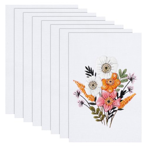 BENECREAT 8 Stück Kreuzstich Aida Stoff 14CT WhiteSmoke Baumwoll Stickstoff Kreuzstich Zubehör Für Stickprojekte Und Handgefertigte Handarbeiten 45x30cm von BENECREAT