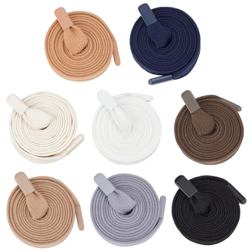 BENECREAT 8 Stück Premium Faser Kordelzug 1.38 m Und 1.46 m Lang 8 Farben Flache Ersatz Kordelzüge Mit Kordelende Aus Legierung Für Hosen Jogginghosen Sweatshirts Hoodies Jacken von BENECREAT