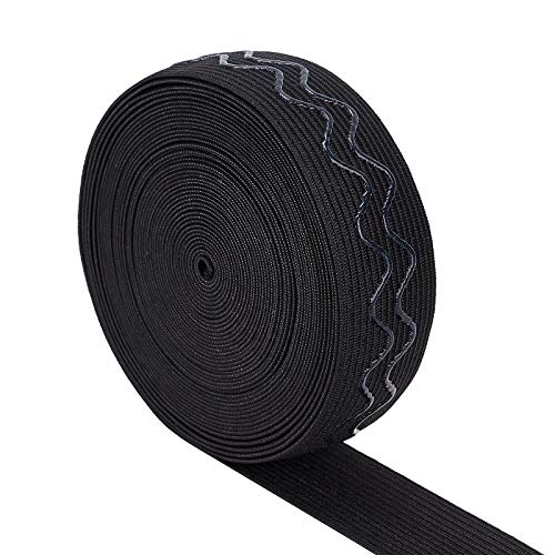 BENECREAT 8 Yards 30mm breites rutschfestes elastisches Silikon Greiferband Flaches Taillenband, das elastisches Band für das Kleidungsnähprojekt näht, schwarz von BENECREAT