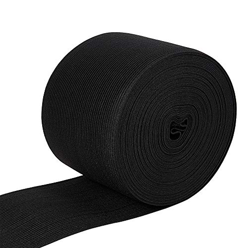 BENECREAT 8.5 Yards/8 Meters 80mm breites Strick Gummiband Flaches Stretch Gummiband für das DIY Nähprojekt Herstellung von Taillenbändern, schwarz von BENECREAT