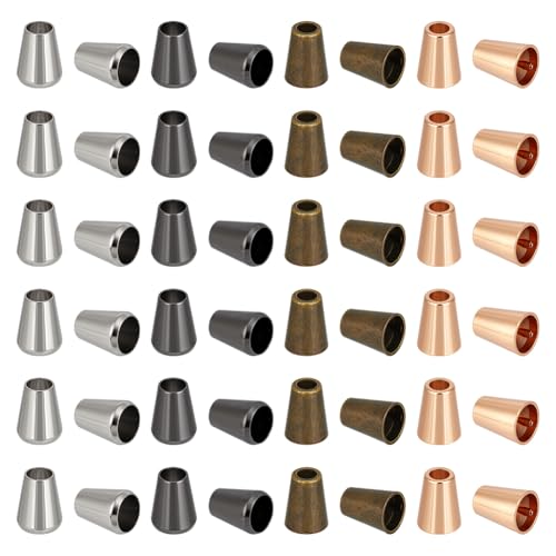 BENECREAT 80 STÜCK Kordel Endkappe Aus Zinklegierung 4 Farben Glockenstopper Konische Kordelenden Schnur Seil Schlösser Für Kleidung Rucksack Lanyard DIY Kunst Handwerk 13x10mm von BENECREAT