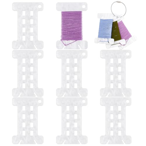BENECREAT 8Pcs Floss Bobbins Acryl Stickerei Floss Organizer, Thread Karten mit Edelstahl Schlüsselanhänger, Stickerei Floss Winding Board für Kreuzstich und Nähen Projekte BENECREAT 8Pcs Floss Bobbins Acryl Stickerei Floss Organizer, Thread Karten mit Edelstahl Schlüsselanhänger, Stickerei Floss Winding Board für Kreuzstich und Nähen Projekte von BENECREAT