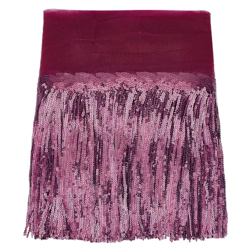 BENECREAT 9.14 m Pailletten-Quastenbesatz, 25cm PVC-Fransenbesatz Zum Nähen, Violette Pailletten Fransen-Nähbesatz Für DIY-Handwerk, Aufführung, Kostüme, Kleidungsstück, Heimdekoration von BENECREAT