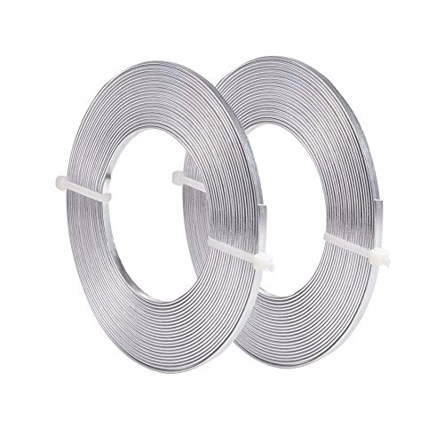BENECREAT 91 cm, 2 Rollen, 3 mm breit, flacher Schmuckdraht, 18 Gauge, Aluminiumdraht für Lünette, Schmuckherstellung, Modellierung, Armaturenhandwerk – Silberfarben BENECREAT 91 cm, 2 Rollen, 3 mm breit, flacher Schmuckdraht, 18 Gauge, Aluminiumdraht für Lünette, Schmuckherstellung, Modellierung, Armaturenhandwerk – Silberfarben von BENECREAT