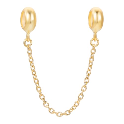 BENECREAT 925 Sicherheitskette Aus Sterlingsilber, Armbänder Baumeln Anhänger Perle Charme, 7.3cm Lange Kettenverlängerungen Für Europäische Bettelarmbänder Gold BENECREAT 925 Sicherheitskette Aus Sterlingsilber, Armbänder Baumeln Anhänger Perle Charme, 7.3cm Lange Kettenverlängerungen Für Europäische Bettelarmbänder Gold von BENECREAT