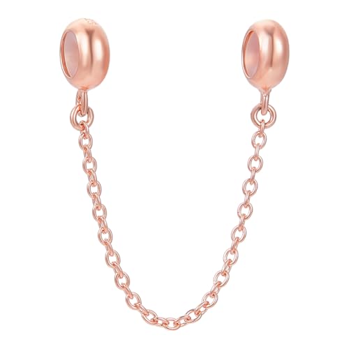 BENECREAT 925 Sicherheitskette Aus Sterlingsilber, Armbänder Baumeln Anhänger Perle Charme, 7.3cm Lange Kettenverlängerungen Für Europäische Bettelarmbänder Roségold BENECREAT 925 Sicherheitskette Aus Sterlingsilber, Armbänder Baumeln Anhänger Perle Charme, 7.3cm Lange Kettenverlängerungen Für Europäische Bettelarmbänder Roségold von BENECREAT