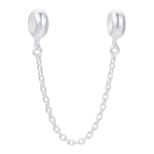 BENECREAT 925 Sicherheitskette Aus Sterlingsilber, Armbänder Baumeln Anhänger Perle Charme, 7.3cm Lange Kettenverlängerungen Für Europäische Bettelarmbänder Silbern Silberfarbig BENECREAT 925 Sicherheitskette Aus Sterlingsilber, Armbänder Baumeln Anhänger Perle Charme, 7.3cm Lange Kettenverlängerungen Für Europäische Bettelarmbänder Silbern Silberfarbig von BENECREAT