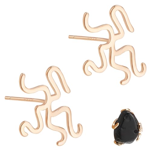 BENECREAT 925 Sterling Silber 5 Claw Prong Ohrring Blank, 12.6x14.5mm Ring Basis finden für unregelmäßige Edelstein Einstellung Schmuck machen DIY Mode Ohrring (Matt Gold) von BENECREAT