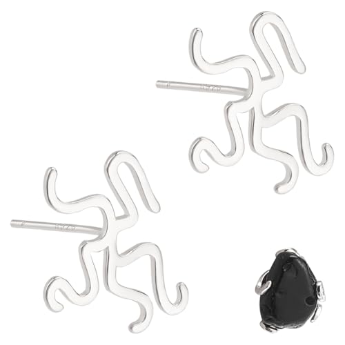 BENECREAT 925 Sterling Silber 5 Claw Prong Ohrring Blank, 12.6x14.5mm Ring Basis finden für unregelmäßige Edelstein Einstellung Schmuck machen DIY Mode Ohrring (Platin) von BENECREAT