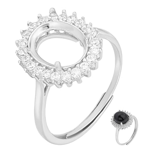 BENECREAT 925 Sterling Silber Ring Basismontage Ovaler Ringrohling Schmuckfund Für Hochzeitstags Und Geburtstagsgeschenke (Platin) von BENECREAT