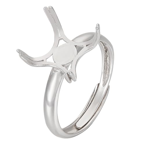BENECREAT 925 Sterlingsilber Ringrohlinge Mit 4 Krallen, 19.4mm Verstellbare Ringbasen Für Schmuckherstellung von Unregelmäßigen Cabochon-Ringen, Tablett: 11.5x11.5mm Platin BENECREAT 925 Sterlingsilber Ringrohlinge Mit 4 Krallen, 19.4mm Verstellbare Ringbasen Für Schmuckherstellung von Unregelmäßigen Cabochon-Ringen, Tablett: 11.5x11.5mm Platin von BENECREAT