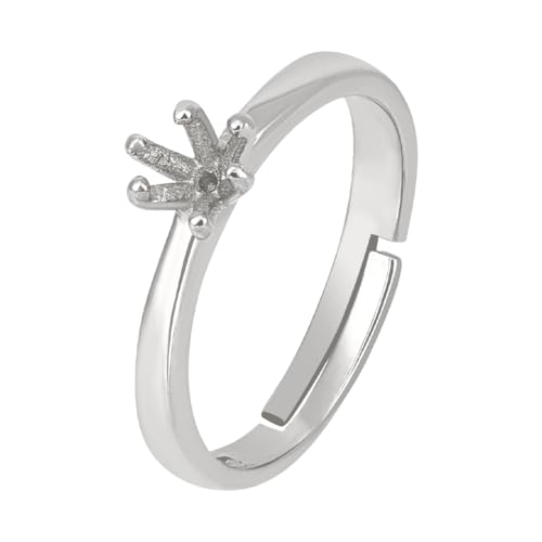 BENECREAT 925 Sterlingsilber Ringrohlinge Mit 6 Krallen, 16.5 mm Verstellbare Ringbasen Aus Platin Mit S925-Stempel Für Schmuckherstellung von Unregelmäßigen Cabochon-Ringen, Fach: 4.5 mm BENECREAT 925 Sterlingsilber Ringrohlinge Mit 6 Krallen, 16.5 mm Verstellbare Ringbasen Aus Platin Mit S925-Stempel Für Schmuckherstellung von Unregelmäßigen Cabochon-Ringen, Fach: 4.5 mm von BENECREAT