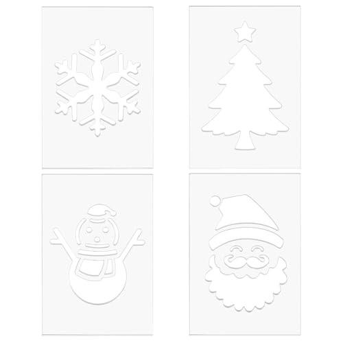 BENECREAT Acryl-Laternen-Schablonen mit Weihnachtsmotiv, Weihnachtsmann, Weihnachtsbaum, Schneemann, Schneeflocke, Fräs-Vorlagen für DIY, Patchwork, Nähen, Handwerk, 20,3 x 14,9 cm, 4 Stück BENECREAT Acryl-Laternen-Schablonen mit Weihnachtsmotiv, Weihnachtsmann, Weihnachtsbaum, Schneemann, Schneeflocke, Fräs-Vorlagen für DIY, Patchwork, Nähen, Handwerk, 20,3 x 14,9 cm, 4 Stück von BENECREAT