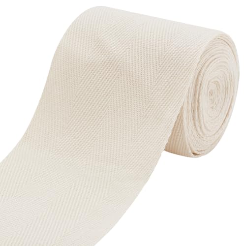 BENECREAT Baumwoll-Twillband, 7,6 cm, weißes Fischgräten-Schrägband, weicher Teppichkantenstreifen zum Nähen, Basteln, Baumwollteppich, Heimdekoration BENECREAT Baumwoll-Twillband, 7,6 cm, weißes Fischgräten-Schrägband, weicher Teppichkantenstreifen zum Nähen, Basteln, Baumwollteppich, Heimdekoration von BENECREAT
