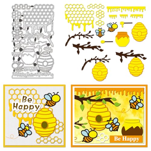 BENECREAT Bienenwaben-Stanzformen für Kartenherstellung, Honigglas-Vorlage aus Kohlenstoffstahl, Präge-Stanzformen aus Metall für Papier, DIY, Scrapbooking, Album, Basteln, Heimdekoration BENECREAT Bienenwaben-Stanzformen für Kartenherstellung, Honigglas-Vorlage aus Kohlenstoffstahl, Präge-Stanzformen aus Metall für Papier, DIY, Scrapbooking, Album, Basteln, Heimdekoration von BENECREAT