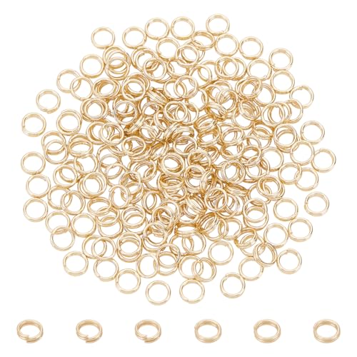 BENECREAT Bindering, 14 Karat vergoldet, Messing, 6 mm, Doppelschlaufen, Spaltring, O-Ringverbinder für Schmuck, Halsketten, Armbänder, Ohrringe, Basteln, 1,5 mm dick, KK-BC0013-85A-US, 200 Stück BENECREAT Bindering, 14 Karat vergoldet, Messing, 6 mm, Doppelschlaufen, Spaltring, O-Ringverbinder für Schmuck, Halsketten, Armbänder, Ohrringe, Basteln, 1,5 mm dick, KK-BC0013-85A-US, 200 Stück von BENECREAT