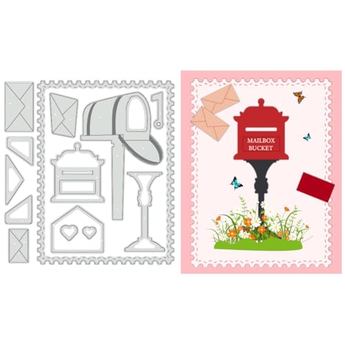 BENECREAT Briefkasten-Stanzformen, Umschlag, Briefkasten, Eimer, dekorative Prägeschablone für Bastelarbeiten, Scrapbooking, Fotoalben und dekorative geprägte Papierkarten, 0,8 mm dick BENECREAT Briefkasten-Stanzformen, Umschlag, Briefkasten, Eimer, dekorative Prägeschablone für Bastelarbeiten, Scrapbooking, Fotoalben und dekorative geprägte Papierkarten, 0,8 mm dick von BENECREAT