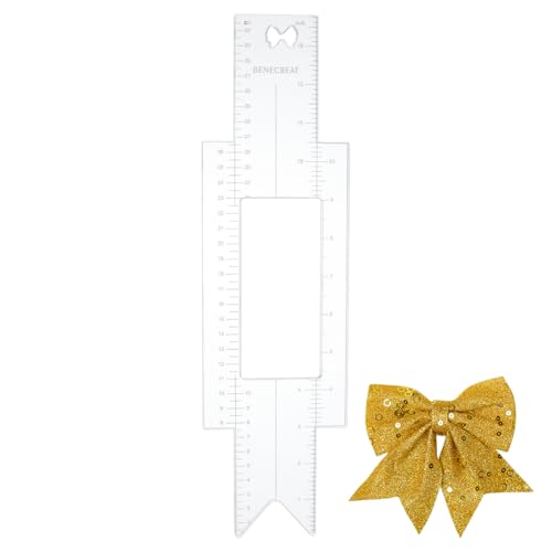 BENECREAT Cheer Bow Vorlage Lineal 35x9.7cm Großes Messwerkzeug Aus Acryl Mit CM Und INCH Skalen Für Die Genaue Platzierung Auf Cheer Bows von BENECREAT