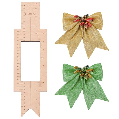 BENECREAT Cheer Bow-Vorlagenlineal, 35x10cm große Holz-Vorlagenlineale mit CM und INCH Skalen für die genaue Platzierung auf Cheer Bows BENECREAT Cheer Bow-Vorlagenlineal, 35x10cm große Holz-Vorlagenlineale mit CM und INCH Skalen für die genaue Platzierung auf Cheer Bows von BENECREAT