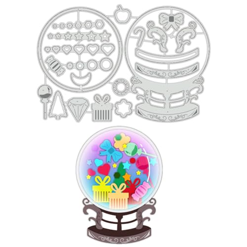 BENECREAT Dome Metal Cutting Dies, Star Carbon Steel Template Embossing Merry Christmas Die Cuts für Geschenk-Verpackung Valentinstag Handmade Paper Card DIY Festival Geschenke, 12x18cm von BENECREAT