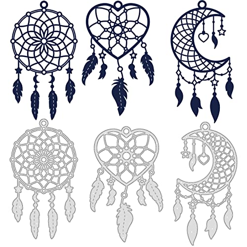 BENECREAT Dreaming Catcher Stanzformen Aus Metall, Rundes Herz Mond Feder Dreaming Catcher Bastelschablone Für Scrapbooking Album Prägung Fotohandwerk Papierkarten Dekoratives, 0.8mm Dick BENECREAT Dreaming Catcher Stanzformen Aus Metall, Rundes Herz Mond Feder Dreaming Catcher Bastelschablone Für Scrapbooking Album Prägung Fotohandwerk Papierkarten Dekoratives, 0.8mm Dick von BENECREAT