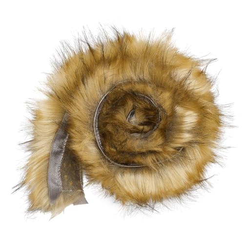 BENECREAT Dunkelgoldenes Kunstpelzband 1 m X 50mm Kunstpelzstoff Vorgeschnittene Rollen Zottel Fellbandrolle Für Kissenbezüge Teppich Kleidung Und DIY Handarbeiten von BENECREAT