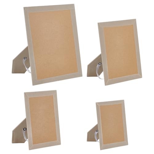 BENECREAT Ersatz-Bilderrahmen-Staffelei-Rückseite, 4 Stile Foto-Rückwand, Bilderstaffelei Rückseite für Bilderrahmen, Fliesen, Kunst, Tischplatte, Wandmontage, vertikal oder horizontal, Weizen, 4 von BENECREAT