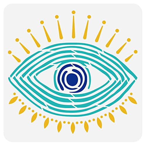 BENECREAT Evil Eye Marokkanische Malschablonen, 30x30 cm/11.81x11.81 Zoll Boho Religion Thema Kunststoff-Dekorationsschablone Für Heimwerker, Gravur, Scrapbooking BENECREAT Evil Eye Marokkanische Malschablonen, 30x30 cm/11.81x11.81 Zoll Boho Religion Thema Kunststoff-Dekorationsschablone Für Heimwerker, Gravur, Scrapbooking von BENECREAT