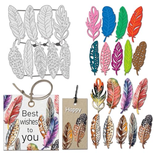 BENECREAT Feather Cutting Dies, Skelett Federn Kohlenstoffstahl Prägewerkzeug stanzt Metall Schablonen für DIY Scrapbooking, Fotoalbum, dekorative Prägung BENECREAT Feather Cutting Dies, Skelett Federn Kohlenstoffstahl Prägewerkzeug stanzt Metall Schablonen für DIY Scrapbooking, Fotoalbum, dekorative Prägung von BENECREAT