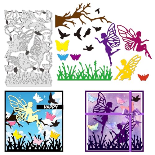 BENECREAT Feenbäume Gras Stanzformen, Magic Fairies Prägeschablonen aus Kohlenstoffstahl Metallschablonen für Scrapbooking, Fotoalbum, Kartenherstellung BENECREAT Feenbäume Gras Stanzformen, Magic Fairies Prägeschablonen aus Kohlenstoffstahl Metallschablonen für Scrapbooking, Fotoalbum, Kartenherstellung von BENECREAT