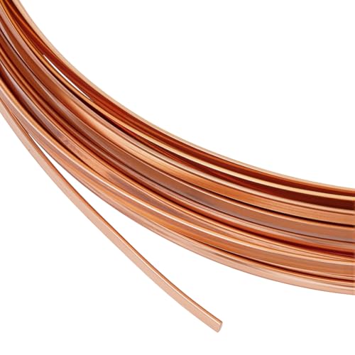 BENECREAT Flacher Kupferdraht, 1,5 mm breit, 1,5 mm breit, anlaufgeschützt, Schmuckdraht für selbstgemachte Schmuckherstellung, 19,7 m BENECREAT Flacher Kupferdraht, 1,5 mm breit, 1,5 mm breit, anlaufgeschützt, Schmuckdraht für selbstgemachte Schmuckherstellung, 19,7 m von BENECREAT