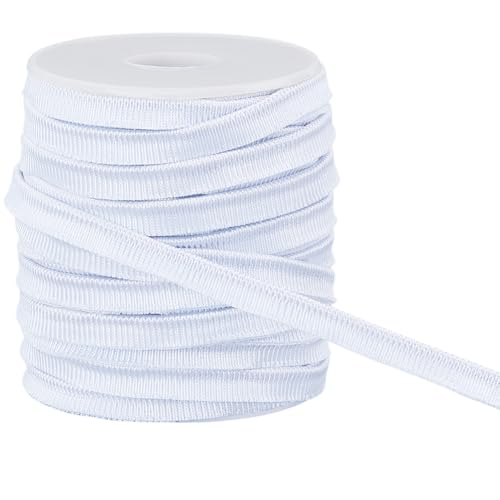 BENECREAT Flaches Paspelband, 1/4 Zoll Paspelband mit Schweißschnur, weiße Polyester-Paspelborte zum Nähen, Stoffbesatz, DIY, Basteln, 30 Meter von BENECREAT