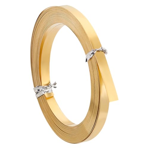 BENECREAT Flachlünettendraht aus Messing, 5 mm breit, goldfarbener flacher Messingstreifen, Schmuckdraht für Edelsteinverpackung, Modellierung, Anker, Schmuckherstellung, 5 mm breit von BENECREAT