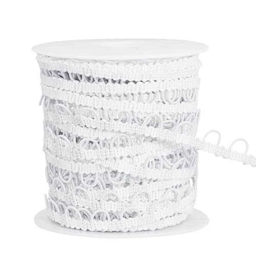 BENECREAT Geflochtener Nylonbesatz mit elastischen Knopfschlaufen, weißes Korsett-Knopf, geflochtene Kordel, elastische Schlaufe für Hochzeit, Brautkleid, Dekoration, Kostüm, Basteln, Nähen, 12 mm BENECREAT Geflochtener Nylonbesatz mit elastischen Knopfschlaufen, weißes Korsett-Knopf, geflochtene Kordel, elastische Schlaufe für Hochzeit, Brautkleid, Dekoration, Kostüm, Basteln, Nähen, 12 mm von BENECREAT
