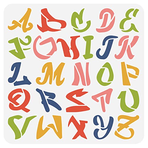 BENECREAT Graffiti-Buchstaben-Schablone, 30,5 x 30,5 cm, Street Graffiti, Großbuchstaben, wiederverwendbar, Malschablonen für Scrapbooking, Zeichnen, DIY, Möbel, Wand, Boden, Stoffdekorationen BENECREAT Graffiti-Buchstaben-Schablone, 30,5 x 30,5 cm, Street Graffiti, Großbuchstaben, wiederverwendbar, Malschablonen für Scrapbooking, Zeichnen, DIY, Möbel, Wand, Boden, Stoffdekorationen von BENECREAT