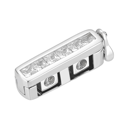 BENECREAT Halsketten-Verschluss aus 925er-Sterlingsilber, kubischer Zirkonia-Kürzer-Verschluss mit quadratischem Silber-Poliertuch für Armband, kürzer Verschluss, Schmuckschnallen, Charm-Anstecknadel BENECREAT Halsketten-Verschluss aus 925er-Sterlingsilber, kubischer Zirkonia-Kürzer-Verschluss mit quadratischem Silber-Poliertuch für Armband, kürzer Verschluss, Schmuckschnallen, Charm-Anstecknadel von BENECREAT