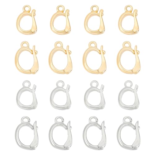 BENECREAT Karabinerverschlüsse, 18 Karat vergoldet, Messing, umklappbare Karabinerverschlüsse, Schmuckzubehör für Ohrringe, Armbänder, Halsketten, Schmuckherstellung, 24 Stück von BENECREAT